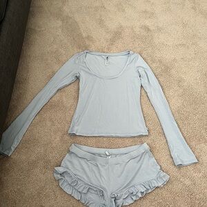 SKIMS Light Blue Pajama Set NWOT